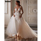 Fairy Wedding Dresses A Line Sleeveless Lace Appliques Bride Dress Princess V-Neck Elegant Tulle Long Wedding Gown