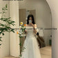 Robes de mariée élégantes en Organza sans bretelles, sur mesure, manches courtes, ligne a, robes de mariée coréennes ivoire, robes de mariée pour femmes 
