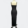 Black Color Celebrity Fashion Red Carpet Evening Dress Women Sleeveless Strap Shinning Crystal Bodycon Long Bandage Maxi Dress