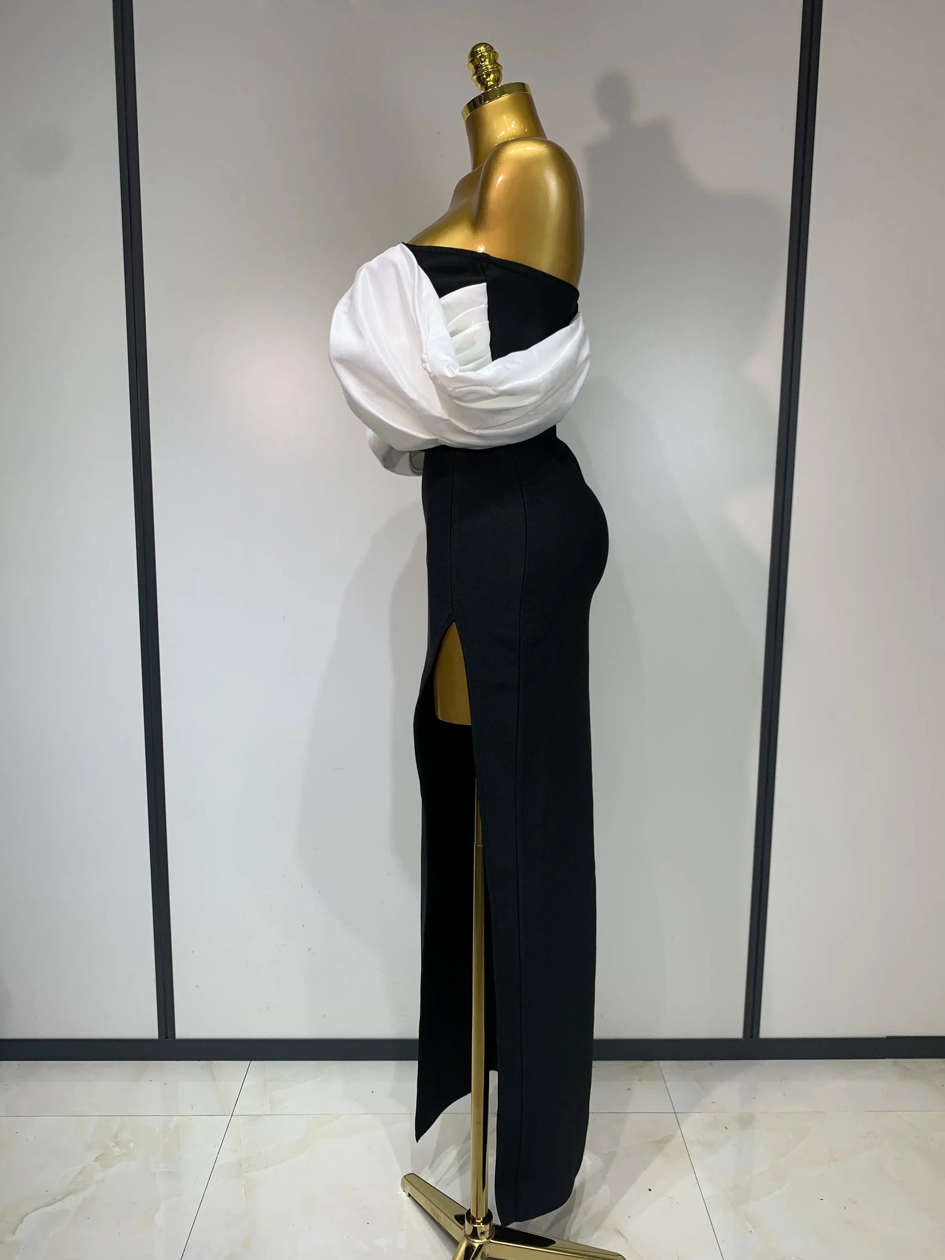 Sexy Off Shoulder Satin Patchwork Ruched Bodycon Bandage Maxi Dresses Women Elegant Celebrity Evening Party Birthday Dresses