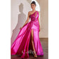 Lace Appliques Prom Dressess One Shoulder Mermaid Satin Vestidos De Noche Sexy Sleeveless Sexy Side Split Cocktail Party