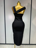 Bandage Dresses for Women Black Bodycon Dress Evening Party Celebirty Elegant Sexy Cut Out Midi Birthday Club Dresses