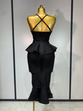 Women Sexy Backless Tierred Bodycon Bandage Dress Celebrity Elegant Evening Party Club Wedding Dress Birthday Vestido