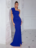 Elegant Long Evening Dress for Women Party Dresses Cocktail Celebrity Night One Shoulder Luxury Female Cloth Sexy Maxi