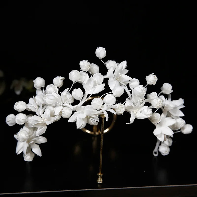Flower Crowns For Wedding Bride Hair Accessories Floral Wreath Bridal Tiara Crown Headband Women Wedding Hair Pieces Headdress
