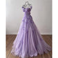 Lilac Evening Dresses Lace Applique Floral Off Shoulder Sweetheart A Line Long Elegant Women Party Prom Gowns CUSTOM MADE