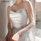 Neuestes Satin eine Linie Hochzeitskleid Schatz Langarm mit Perlen hoher Schlitzbraut Kleid Illusion Back Robe de Mariee