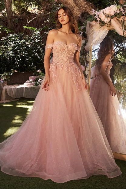 Pink Lace Embroidery Tulle Prom Dress Off Shoulder Backless A-line Vestidos De Novia Elegant Sleeveless robes de soirée