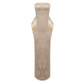 Celebraty Party Dresses For Women Sexy Strapless Ruched Design Satin Tight Maxi Long One-Piece Gown Special Event Champagne