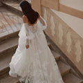 Women A-Line Wedding Dresses Sweetheart Puff Sleeve Applique Bridal Dress Formal Wedding Princess Prom Gowns Customized