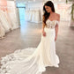 Beautiful Off Th Shoulder Sweethart Lace A Line Wedding Dresses Sweep Train Custom Made 2025