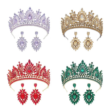 Baroque Queen Crowns For Women Crystal Bridal Tiara Crown For Wedding Bride Pageant Diadem Party Prom Hair Jewelry Headdress