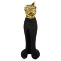Sexy Backless Long Skirt 2 Pieces Set Women Strapless Golden Ruched Lace Up Top with Black High Slit Maxi Skirt Party Suits AS PICTURE