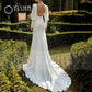 Elegant Satin Wedding Dresses Sweep Train Mermaid Long Sleeve Sexy Deep V-Neck With Split Front Bridal Gown Backless