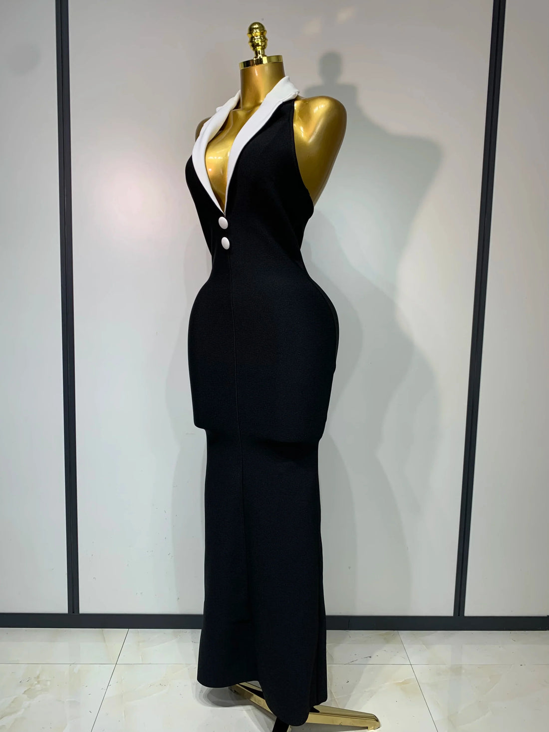 Sexy Halter Backless Maxi Dress For Women Celebrity Elegant Gown Sleeveless Bodycon Club Birthday Evening Party Wedding Dresses black