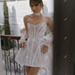 Elegante kurze Hochzeitskleider gegen Nackenperlen Spitzen Mini Brides Partykleider für Frauen A-Line Bridals Kleid Robe de Mariage