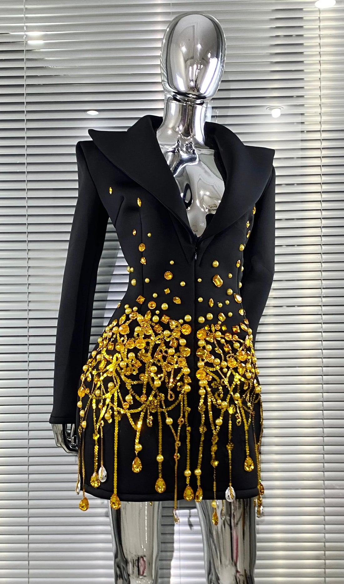 Luxury Diamonds Shining Sequins Deep V-Neck Mini Suit Dress Fashion Woman Birthday Party Dress Stage Performance Costume