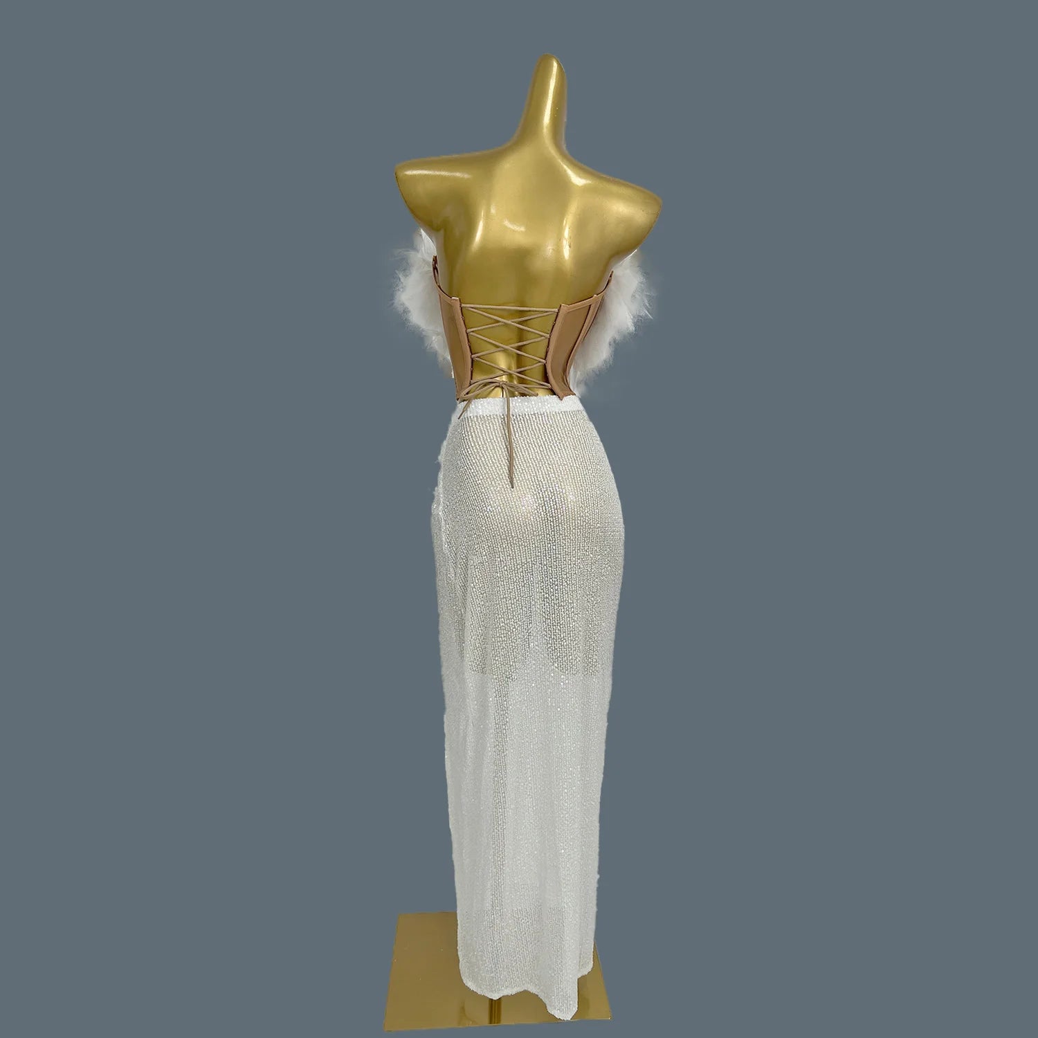 Sequin Rumba Cha Cha Tango Performance Costumes Luxury Latin Dance Costumes Customized Ladies Latin Dance Costumes Set Bailian