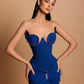 Vestidos de Noche de sirena azul real, vestido de fiesta Formal de satén elástico con cuentas brillantes, vestido de fiesta hecho a medida