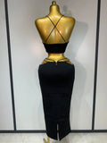 Women Sleeveless Sexy Spaghetti Strap Hollow Out Bodycon Long Bandage Dress Celebate Elegant Luxury Birthday Club Dresses