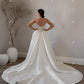 Elegante lange A-Linie-Brautkleider Schatz Ärmel und Flecken Bräute Kleider Kleid mit hoher Seitenschlitz-Sweep-Zug-Birdals Kleid