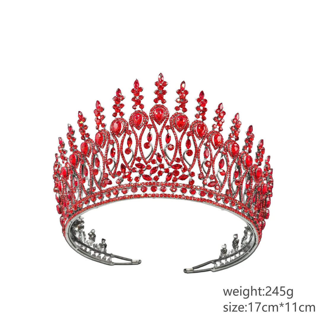 Baroque Queen Crowns For Women Crystal Bridal Tiara Crown For Wedding Pageant Bride Headpiece Party Prom Hair Jewelry Headdress Blue Zinc Plated