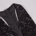 Sexy Women'S Light Luxury Black Sequin Dress Deep V-Neck Sleeveless Bodycon Backless Mini Dresses Party Christmas Vestidos