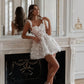 Elegante A-Linie-Hochzeitsfeier Kleider Schatz 3d Blumen Spitzenbrautkleider für Frauen ärmellose Cocktailkleider 2024