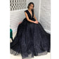 Black V-neck فساتين السهرة Sexy Open Back Prom Dress 2023 Sleevless Party Dresses V-neck Ball Gown Vestidos De Noche