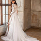 Beautiful Luxury Bohemian High Fork Wedding Dresses A-Line High Neck Lace Tulle Beach Bridal Gown Long Sleeves Sweep Train New