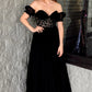 Purple Chiffon Prom Dresses Strapless A-line vestidos de noche Elegant Floor-Length Lace Appliques Formal Evening