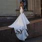 Vestido de novia de sirena sencillo de satén, sin tirantes, sin mangas, elegante, con cremallera en la espalda, cola de corte, hecho a medida