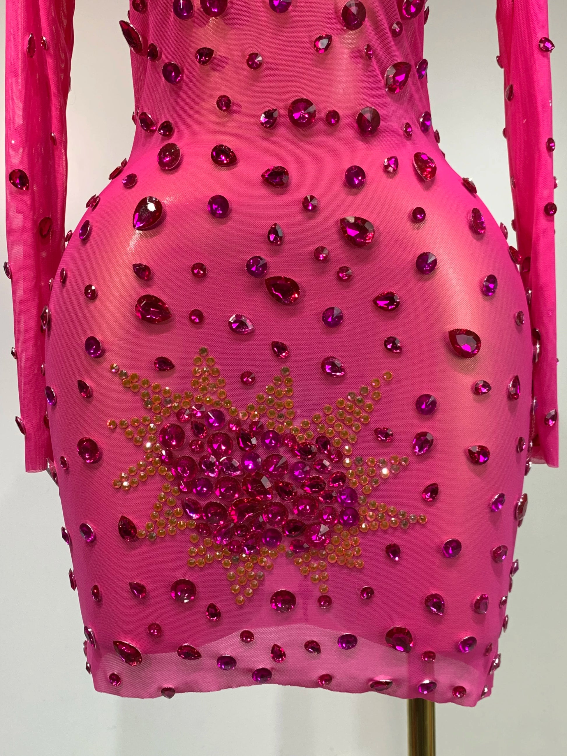 Sparkly Rhinestone Sexy Bodycon Dress Fashion Nightclub Stage Outfit Luxury Birthday Party Dresses