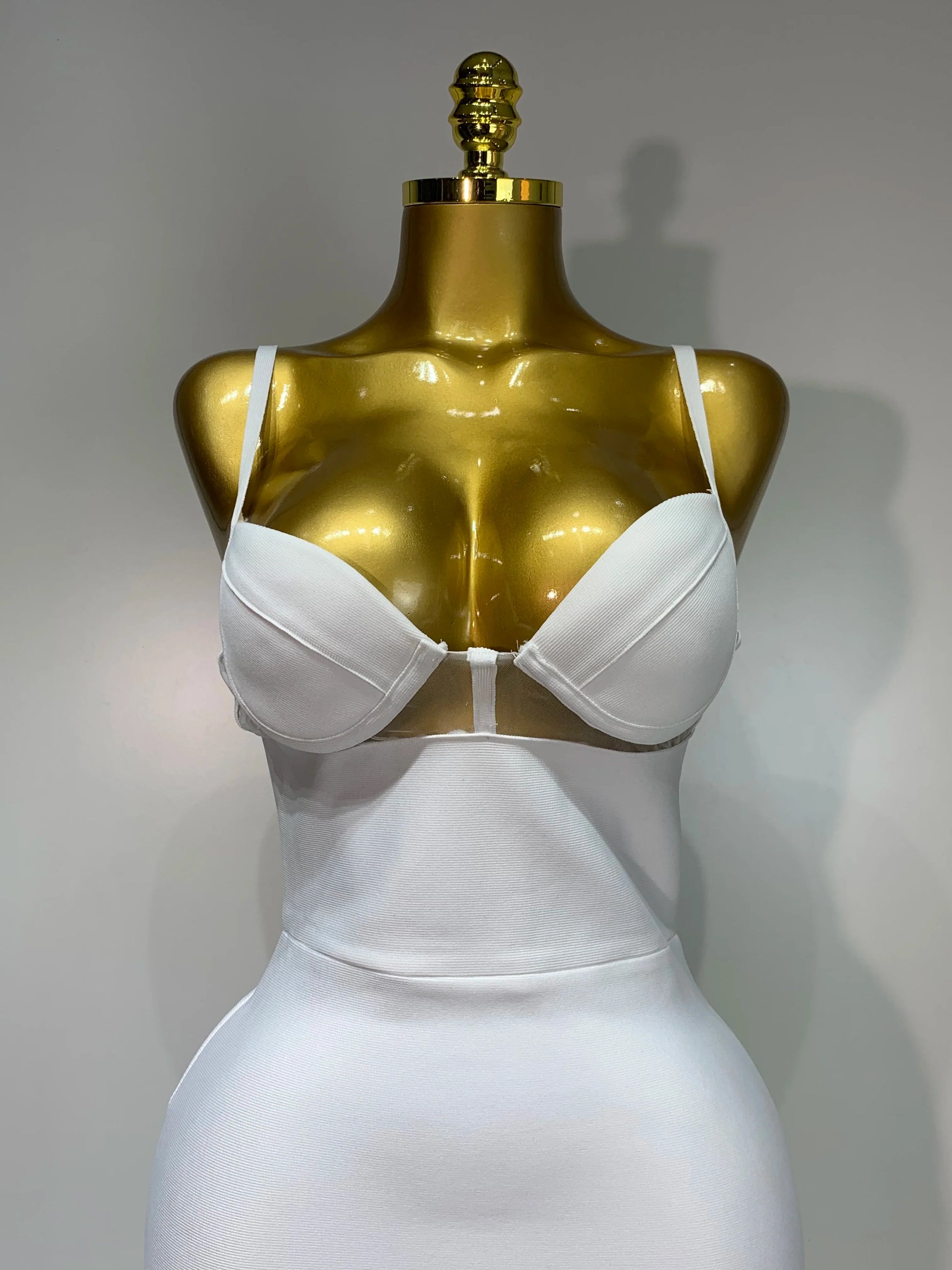 Fashion Sexy V Neck Backless Diamonds Split Women Bodycon Bandage Dress White Elegant Evening Club Party Birthday Dresses