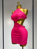 Women Luxury Sexy Backless Cut Out Bow Tie Mini Bodycon Bandage Dress Celebirty Elegant Evening Party Birthday Dresses
