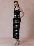 Women'S Black Sexy Sleeveless Square Neck Luxurious Crystal Bandage Maxi Long Dress Elegant Party Cocktail Evening Dress
