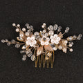 Luxury Bridal Hair Comb Wedding Hair Accessories Pearl Bride Side Combs Tiara For Women Girl Bridesmaids Hairpins Headpiece as pic 3