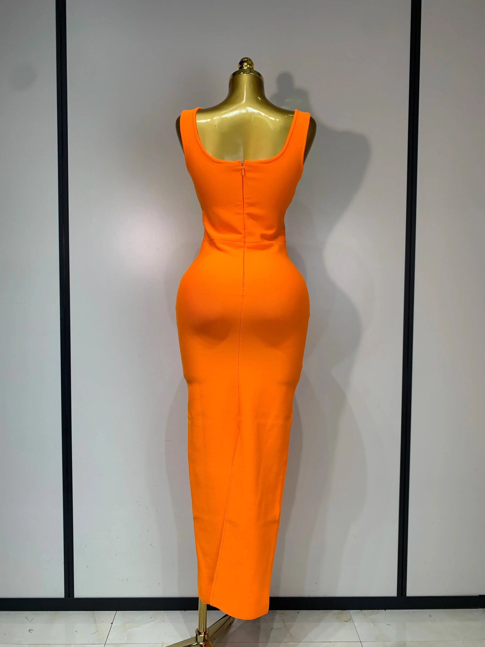 Sparkling Diamonds Sleeveless Strech Bandage Dress Elegant Woman Evening Party Wedding Guest Luxury Birthday Dress