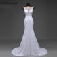 White Lace Mermaid Trailing Bride Wedding Dress Elegant Luxury Crystal Sexy Backless Formal Evening Summer Dresses for Women