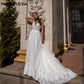 Gaun pengantin putih plus plus untuk pengantin boho a-line gaun pengantin lace lengan lengan vestidos de novia dibuat khusus