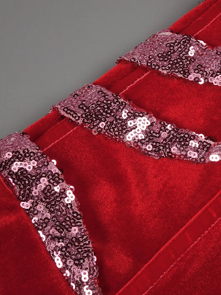 Red Mermaid Birthday Long Dress Off The Shoulder Sequins Details Sparkling Satin Pleated Prom Party Evening Gowns