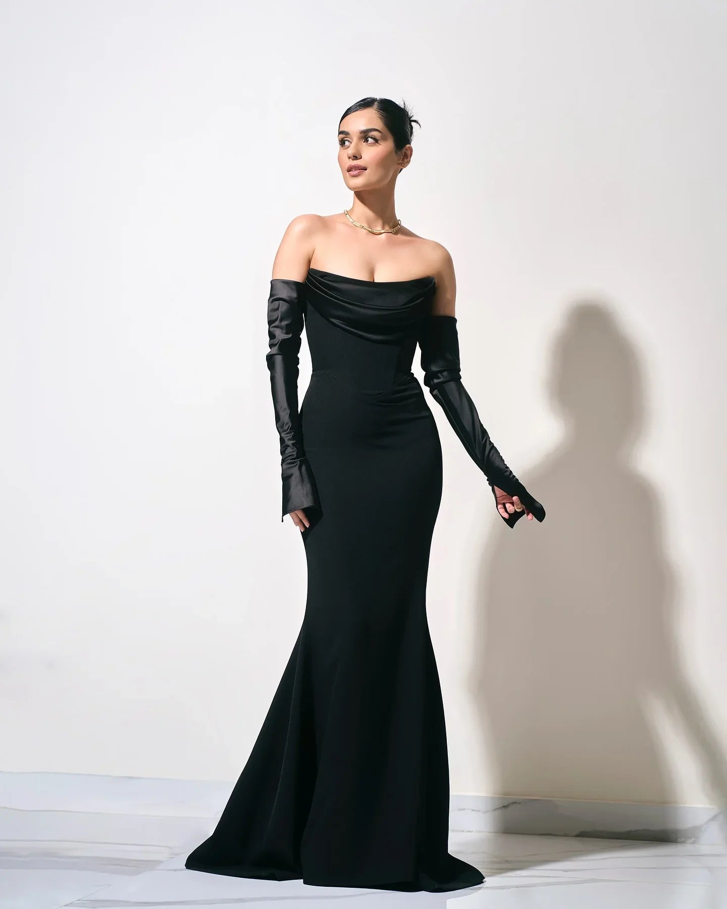 Sexy Off The Shoulder Long Sleeve Strapless Floor Length Dress Elegant Woman Wedding Party Vestido Celebrity Party black