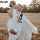 Plażowa satynowa sukienki ślubne syreny szlafropon