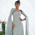 Elegant Green Beaded Sequined Long Sleeves Formal Occasion Prom Dress Evening Party Gowns