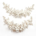 Flower Hair Combs For Wedding Bride Hair Accessories Pearl Bridal Hair Clips Hairpin For Women Wedding Hair Pieces Headdress