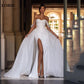 Sexy Glitter Mermaid Wedding Dress Side Split Bridal Gowns Sweetheart Neck Women Bride Dresses With Detachable Train