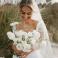 Chic Mermaid Wedding Dress Square Collar Long Net Sleeves Spandex Bridal Gowns Robe De Mariee Vestidos De Novia Custom Made