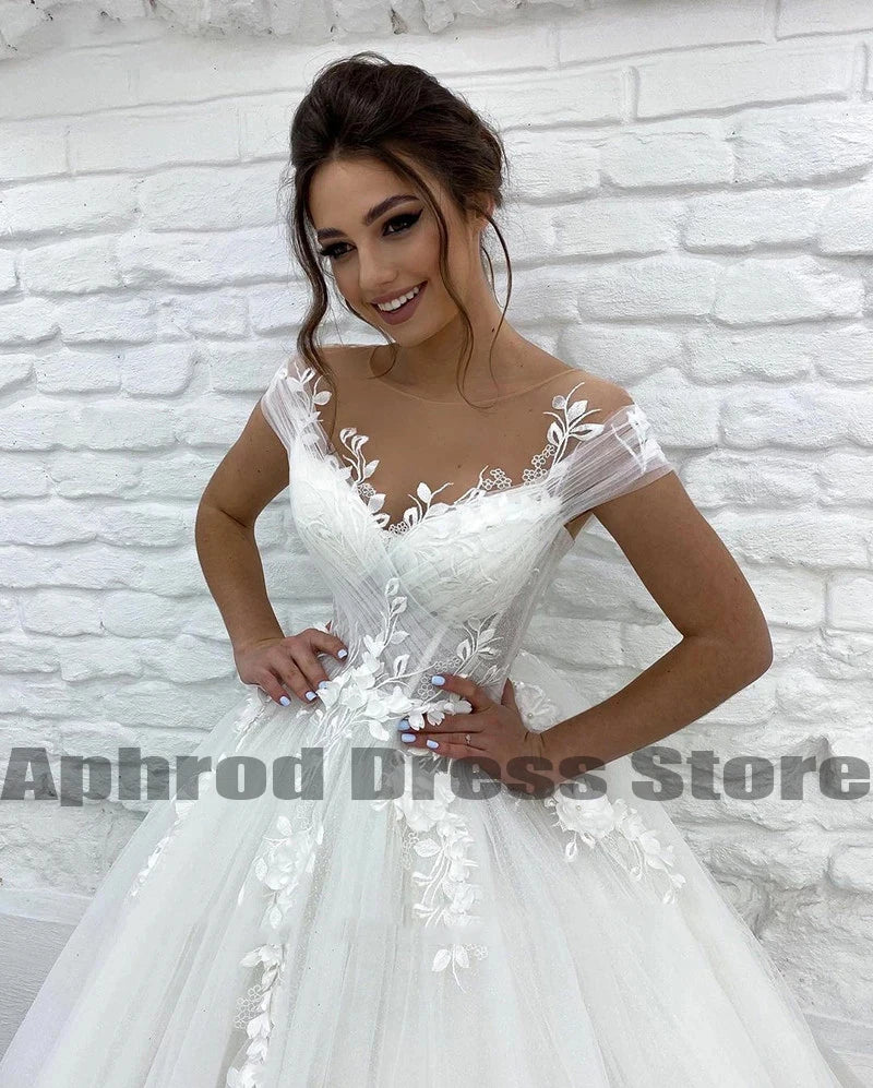 Gaun Pengantin Wanita Cantik A-Line 3D Lace Applique Bohemian Bridal Gowns Putri Pantai Pantai Formal Seksi Jubah V-Neck