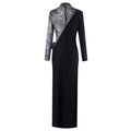 Women Fashion Long Sleeve Keyholes Florals Bodycon Long Maxi Dress Cotton Celebrate Evening Party Red Carpet Outfit