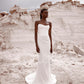 Vestidos de novia de sirena simples, vestido de novia de playa sin mangas sin tirantes, vestidos de novia minimalistas 